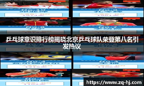 乒乓球意识排行榜揭晓北京乒乓球队荣登第八名引发热议